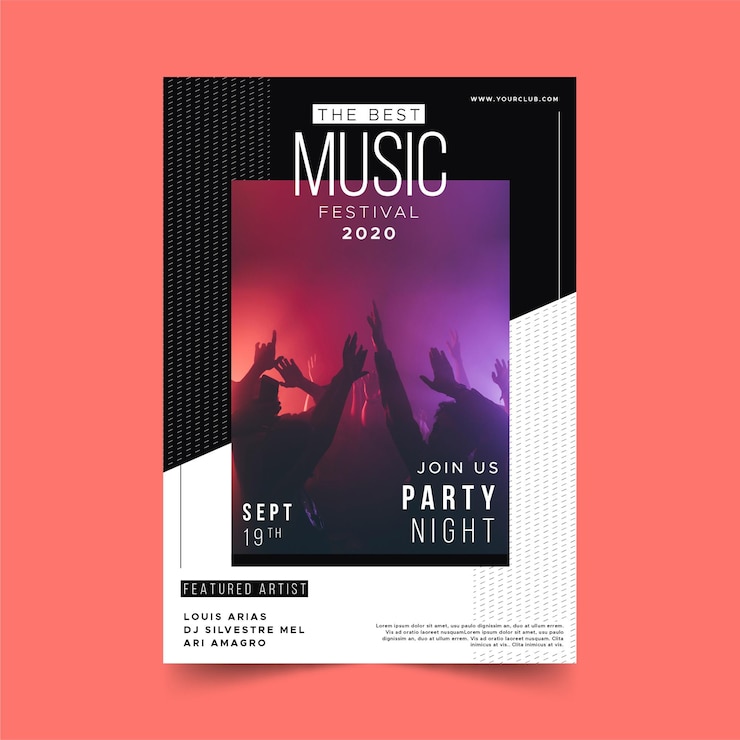 Gratis Vector feestavond muziek evenement poster sjabloon