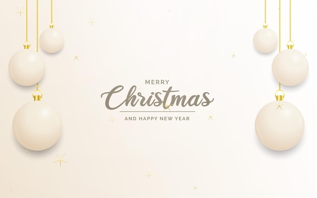 Feestelijke kerstversiering Witte en gouden kerstballen voor website sociale netwerken blog of uw videokanaal Vectorillustratie
