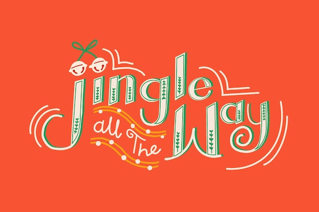 Feestelijke vakantie achtergrond, jingle helemaal typografie vector