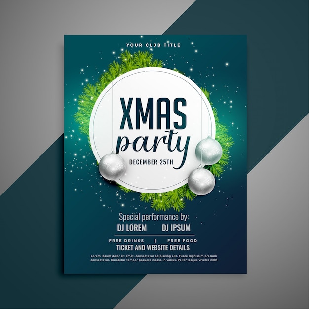 Feestviering flyer voor kerstfeest