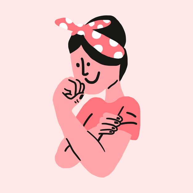 Feministische bewegingssticker, sterk gemachtigde vrouw illustratie vector