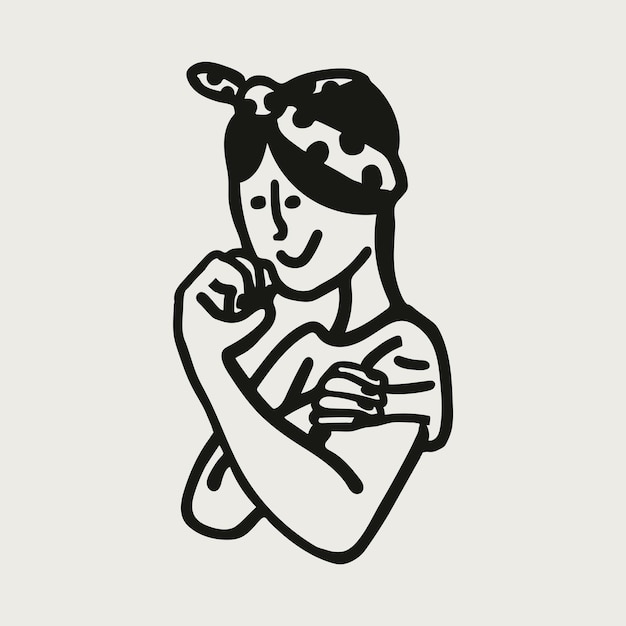 Feministische bewegingssticker, sterk gemachtigde vrouw illustratie vector