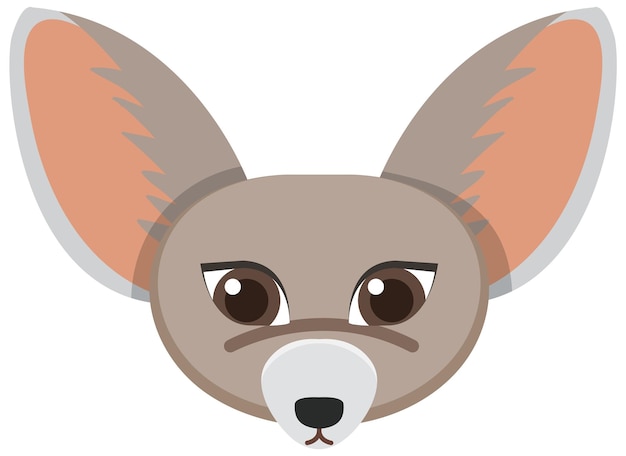 Gratis vector fennec vossenkop in platte stijl