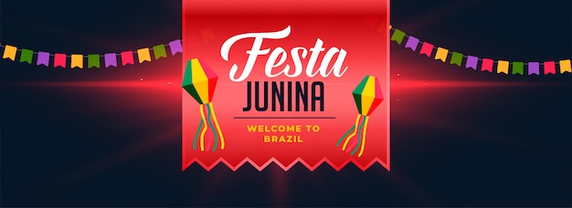 Festa hunina viering donkere banner