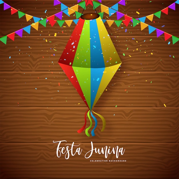 Gratis vector festa junina brazilië evenement viering kaart achtergrond