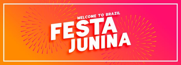 Festa junina brazilië festival banner ontwerp vectorillustratie