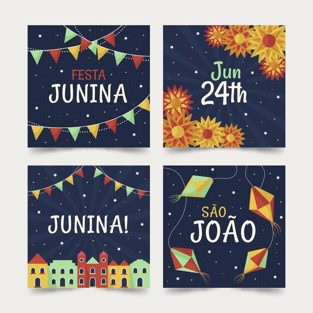 Festa junina card collectie concept