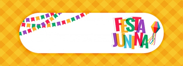 Gratis vector festa junina-carnaval-banner met tekstruimte