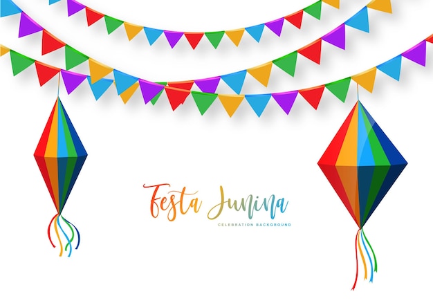 Festa junina decoratieve viering kaart achtergrond