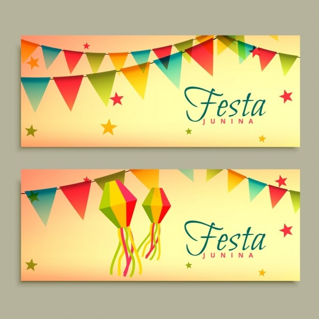 Gratis vector festa junina festival banners
