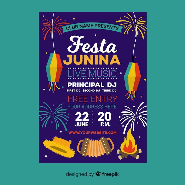 Festa junina flyer sjabloon