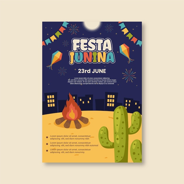 Festa junina flyer-sjabloon