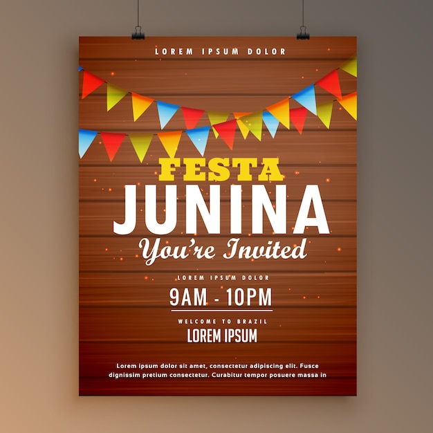 Festa junina partijuitnodiging poster flyer ontwerp