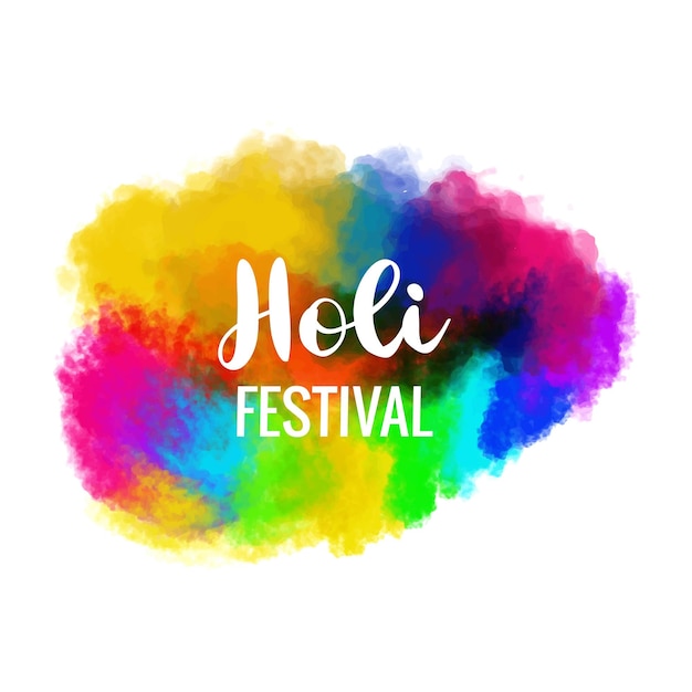 Gratis vector festival van kleuren plons gelukkige holi kaart achtergrond