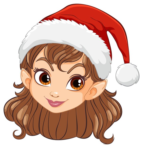 Gratis vector festive elf girl in santa hat