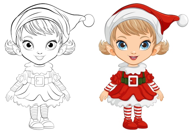 Festive elf girl vector illustratie