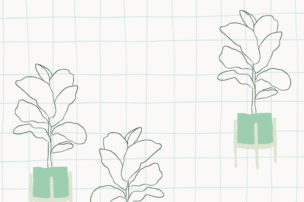 Fiddle leaf vijg doodle vector in raster achtergrond