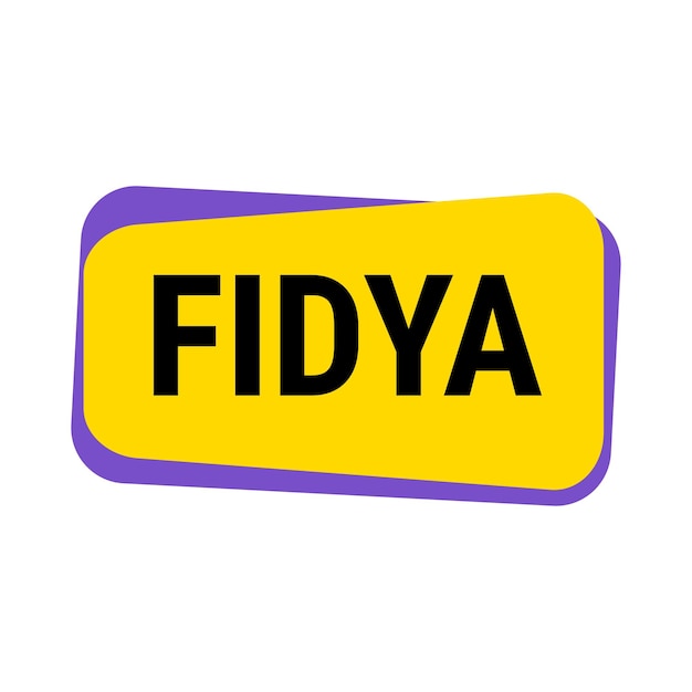 Fidya gele vector callout banner met informatie over donaties en afzondering tijdens de ramadan