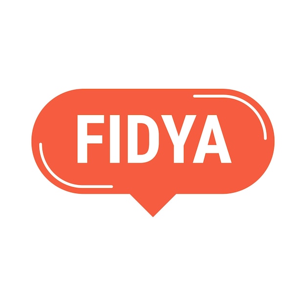 Fidya red vector callout banner met informatie over donaties en afzondering tijdens de ramadan