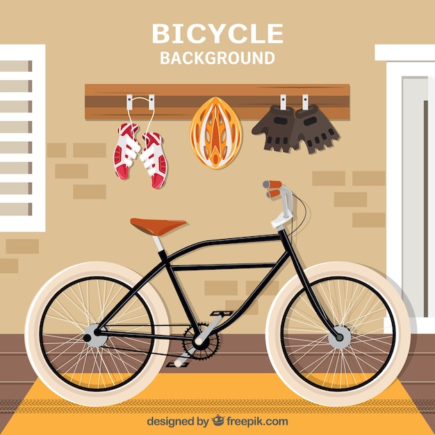 Gratis vector fiets bodem met uitrusting