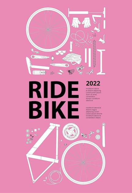 Gratis vector fiets fietsen poster vector illustratie