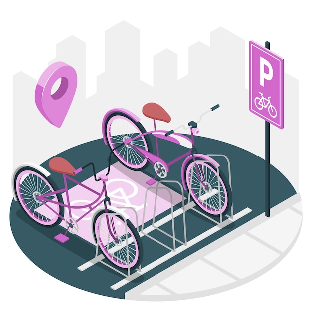 Fiets parkeren concept illustratie