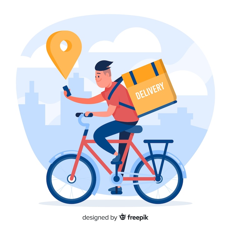 Gratis Vector fietsbezorging