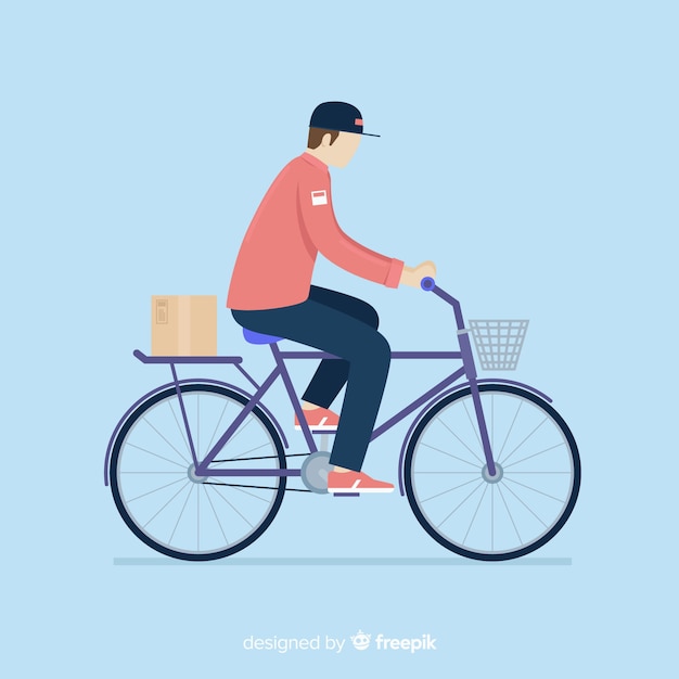 Gratis vector fietsbezorging