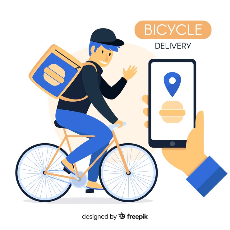 Gratis Vector fietsbezorging