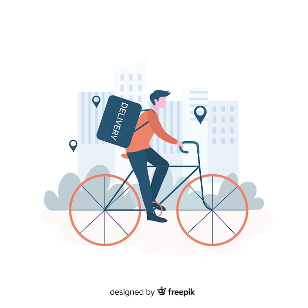 Gratis vector fietsbezorging