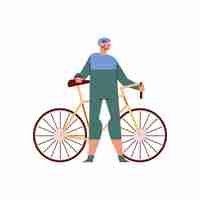 Gratis vector fietser met fietssport