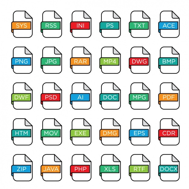 Gratis vector file formats icons