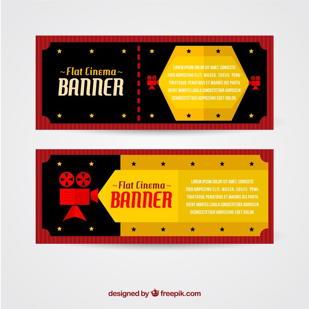 Gratis vector film banners in plat design