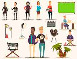 Gratis vector film maken elementen instellen