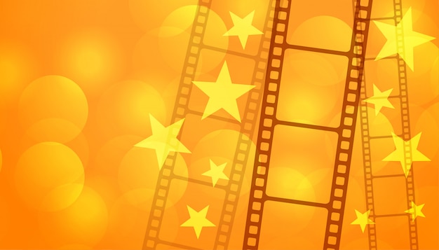 Gratis vector filmrol strip met sterren cinema achtergrond