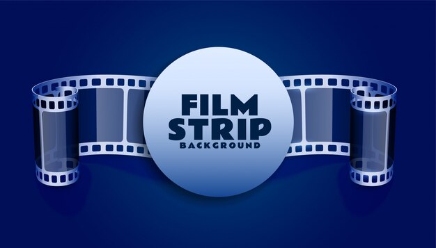 Filmrol strip op blauwe kleur achtergrond