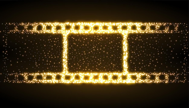 Gratis vector filmrolstrip gemaakt met gouden glitters