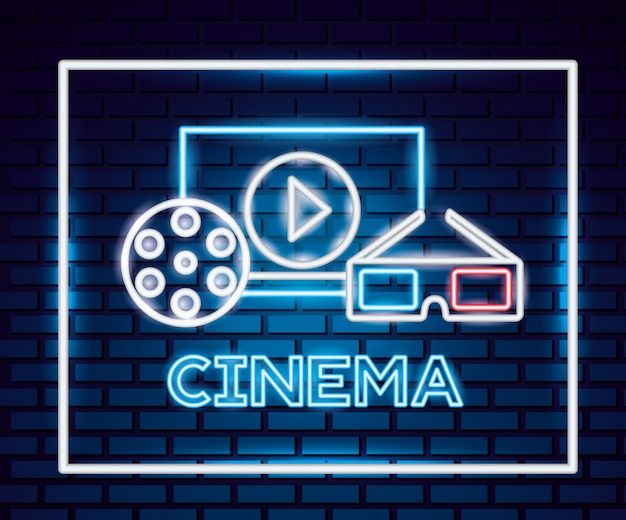 Gratis vector filmtijd neonteken