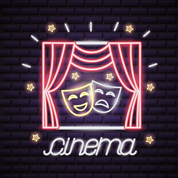 Gratis vector filmtijd neonteken