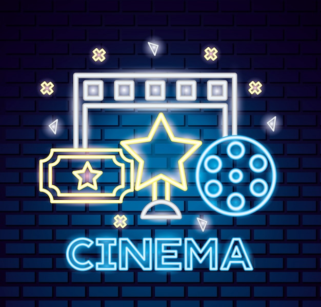 Gratis vector filmtijd neonteken