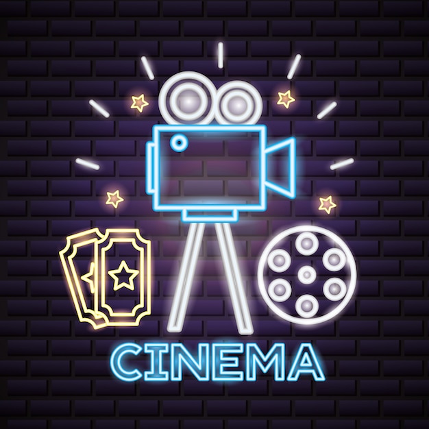 Gratis vector filmtijd neonteken