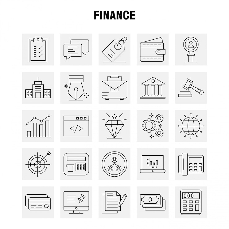 Gratis Vector finance line icons set voor infographics, mobile ux / ui kit