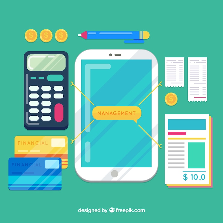 Gratis Vector financieel management concept met vlak ontwerp