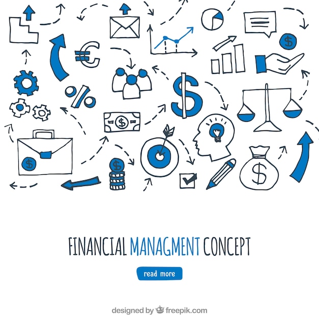 Gratis vector financieel management met leuke elementen