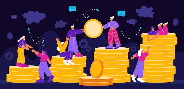 Financiële groei besparingen fondsenwerving concept