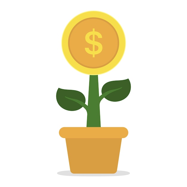 Gratis vector financiële groeiplant