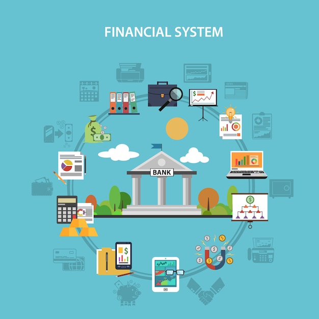 Gratis vector financiën concept flat