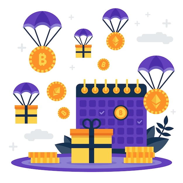 Gratis vector financiën platte airdrop illustratie