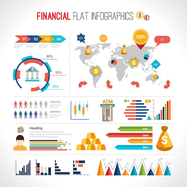 Financiën vlakke infographic