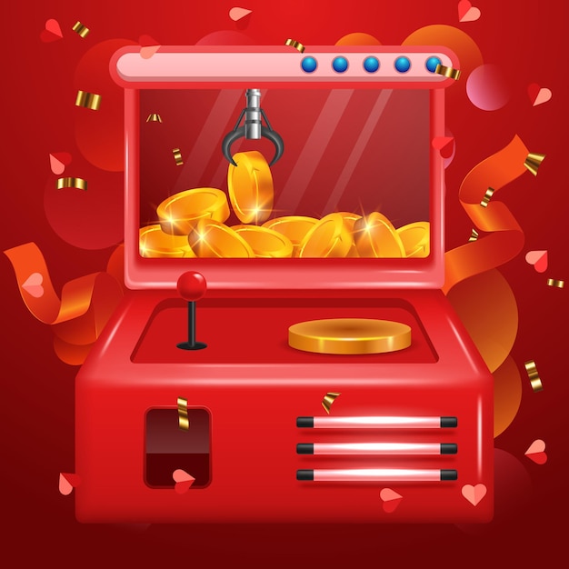 Gratis vector financiën zakelijke klauw game machine geïsoleerd